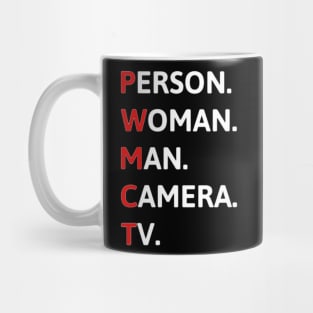 person women man camera tv funny Mug